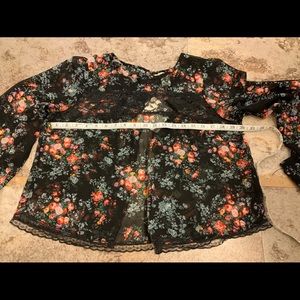 NEW WITH TAG - never worn - juniors LRG “Fun & Flirt by Japna” sheer lacy top